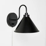 Curved Neck Wall Sconce With Metal Shade Black - Threshold Designed. Fixed Price $44.99.