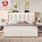 Queen Bed Frame W/ Led & Storage Drawer Cama Con Luz Y Cajones New. Fixed Price $299.01.