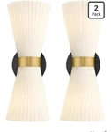 Hwh Investment Pack Modern Brushed Gold Frosted Glass Wall Sconce E26. Fixed Price $60.00.