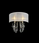 2-LIGHT Elegant Mordern Glamorous Crystal Wall Sconce With Fabric Shade. Fixed Price $69.00.