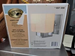 Hampton Bay Vanity Fixture Sconce Brushed Nickel White Etched Glass. Fixed Price $5.00.