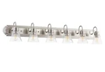 Quorum Light Vanity, Satin Nickel/clear Seeded 5094-6-265. Fixed Price $99.99.