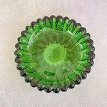 Vintage Hazel Atlas Light Green Round Glass Ashtray Trinket Dish Daisy Sunburst. Fixed Price $15.00.