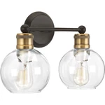 New Progress Lighting Antique Bronze Clear Glass Bathroom Vanity B127. Fixed Price $54.95.