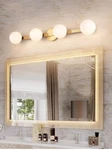 Joosenhouse Bathroom Vanity Fixtures 4-LIGHT Milky Glass Shade Wall Sconce. Fixed Price $95.99.