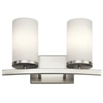 Kichler 45496 Nickel Crosby 2-LIGHT Bathroom Vanity. Fixed Price $99.98.
