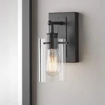 Hampton Bay Regan 4.5" Espresso Bronze 1-LIGHT Wall Sconce W/ Clear Glass Shade. Fixed Price $31.39.