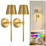 Hillsboro Battery Operated Wall Sconce Set Of 2, Cordless Gold-rgbw Light. Fixed Price $75.46.