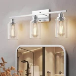 Yansun 24 In. 3-LIGHT Industrial Brushed Nickel Bathroom Vanity Fixture. Fixed Price $35.99.