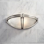 Deco Modern Wall Light Sconce Nickel Hardwired 13 3/4" Fixture Marbleized Glass. Fixed Price $129.99.