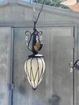 World Imports "hatillo" Single Light Mini Pendant Caged Blown White Glass. Fixed Price $99.00.