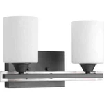 Progress Lighting Dart 2-LIGHT Graphite Etched Glass Modern Bath Vanity. Fixed Price $34.95.