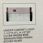 New Quoizel 8" Under Cabinet Light UC1108SS- Stainless Steel Finish Etched Glass. Fixed Price $35.95.