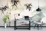 3D Ink Bamboo Mountain 20419NA Wallpaper Murals Removable Fay. Fixed Price $84.00.