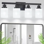 Dikaida 4-LIGHT Matte Black Bathroom Vanity Sconce Mirror Fixture. Fixed Price $104.99.