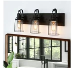 Uolfin Farmhouse Rustic Oil-rubbed Bronze 22 In. 3-LIGHT Cage Vanity. Fixed Price $59.98.