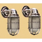 Set Of 2 Nautical Wall Lights Vintage Marine Aluminum Art Deco Antique Fixture. Fixed Price $220.88.