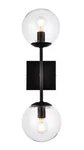 Elegant Lighting LD2357BK Neri 20" Tall Vanity Black W Clear Shade. Fixed Price $89.97.