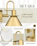 Brass Wall Sconce, Hwh Modern Sconces For Bedroom Bathroom, 1-LIGHT. Fixed Price $55.00.