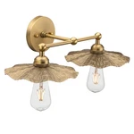 Pathson Brass Flower 2-HEAD Wall Sconce, Vanity Light For Mirror & Home Decor. Fixed Price $126.99.
