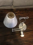 New Vonluce Modern Swing Arm Wall Mount Light Plug White Shade Chrome Metal. Fixed Price $80.00.
