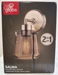 Globe 51715 Plug-in Or Hardwire Wall Sconce Matte Brass Smoked Amber Glass New. Fixed Price $19.99.