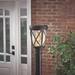 Hampton Bay Ravencrest 120 Lumens Black Outdoor Solar Post Lantern. Fixed Price $59.95.