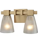 Elk Lighting Satin Brass 11991/2 Two Vanity Wall Frosted Glass. Fixed Price $160.00.