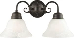 514471 Millbridge Wall Sconce, Finish, Frosted Glass Shades, Dimmable, For Bathr. Fixed Price $84.03.