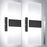 Trlife Dimmable Wall Sconces, Modern Black Brushed Aluminum, Cool White. Fixed Price $50.99.