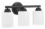 Craftmade Bolden 3-LIGHT Vanity Black Frosted Glass New Box 50503-FB-WG. Fixed Price $68.00.