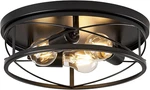 Black Metal Flush Mount Ceiling 3-LIGHT Farmhouse Fixture For Home. Fixed Price $91.99.