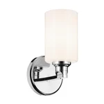 Kichler Gioe 5" 1-LIGHT Wall Sconce With Opal Glass In Chrome, Damp Rated, Fo.... Fixed Price $80.51.