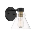 Designers Fountain Willow Creek Light Wall Sconce, Black/clear D204M-1B-MB. Fixed Price $54.99.