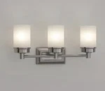 Hampton Bay Cade 3-LIGHT Brushed Nickel Vanity. Fixed Price $39.99.