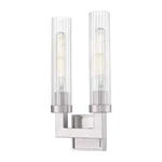 Z-lite Beau 16.75 In. Brushed Nickel 2 Light Wall Sconce W/ Clear Glass Shade. Fixed Price $59.95.