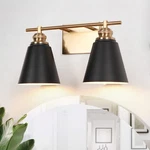 Pasentel Black Gold 2-LIGHT Bathroom Vanity Fixtures Farmhouse Wall Sconce. Fixed Price $95.12.