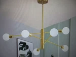 Deyidn 6-LIGHT Vintage Gold Linear Sputnik Chandelier Mid Century Ceiling. Fixed Price $40.80.