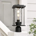 Lnc 15.7" Modern 1-LIGHT Black Metal Post Hardwired Outdoor No Bulbs. Fixed Price $55.35.