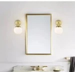 Light Society Zeno Globe Brushed Brass Wall Sconce White Shade LS-W264-BB-WH. Fixed Price $59.00.