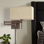 Cal Lighting Robson 15 1/4" Wide Rust Plug-in Swing Arm Wall Lamp. Fixed Price $248.00.