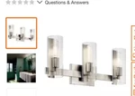 Kichler Jemsa 22.75 In. 3-LIGHT Brushed Nickel Soft Modern Bathroom Vanity. Fixed Price $375.00.