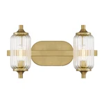 Savoy Essentials Holton Light Bath, Warm Brass/clear Ribbed 8-3024-2-322. Fixed Price $192.00.