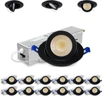 Adetu 5CCT Gimbal Black Led Recessed Lighting With Junction Box Pack Of 12. Fixed Price $35.99.