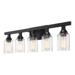 Craftmade Chicago Light Vanity, Flat Black/clear Seeded 53105-FB. Fixed Price $203.40.
