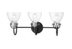 Minka Lavery Monico 3 Light 26" Wide Bathroom Vanity Black / Nickel *new*. Fixed Price $89.59.
