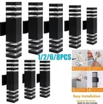 Modern Aluminum Wall Sconce, Black Square Dual-head Lamp, Hard-wired. Fixed Price $89.89.
