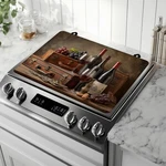 Top Covers For Electric Stove,vintage Red Wine Glass Non-stic.... Fixed Price $37.09.