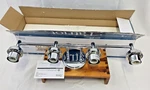 Patriot Lighting Simon 4-LIGHT Vanity Chrome Damp Rated Fixture 352-6530. Fixed Price $38.73.