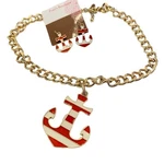 Anchor Earrings Pendant & Necklace Nautical Set Matching Coastal Grandma. Fixed Price $24.00.